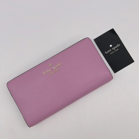 Kate Spade Madison Large Slim Bifold Wallet Berry Cream